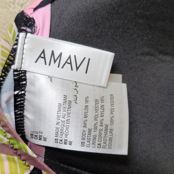 NWOT AMAVI Halter Ruffle Front Tankini Tropical -Jungle Print, Size L - Picture 6 of 9